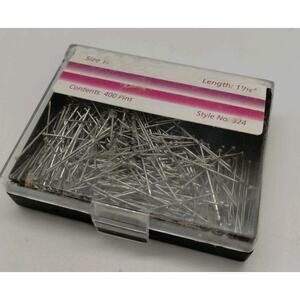 400 Nickel Plated Steel Straight Pins - Size 17 - 1 1/16" - Style 324